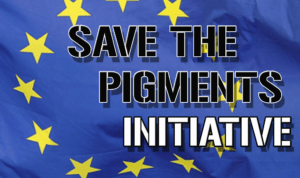Bild av EU-flagga med texten: Save the Pigments Initiative
