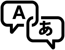 Pratbubbla med japanskt tecken inuti.