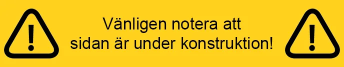 Bild för observation. Svart text kantad av svarta varningstrianglar på brandgul bakgrund.