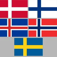 Nordens – Danmark; Finland; Island; Norge; Sverige, flaggor.
