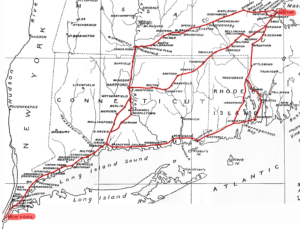 Överblickskarta av Boston Post Road.